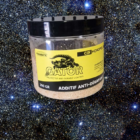 Jar labeled GATOR coating with yellow label, floating against a starry space background, 200 g.
