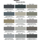 nuancier PREDA 11 - PredaColor Predacolor Teintes de Gris color swatches: a grid of grey shades with RAL numbers and color names for reference, from dark to light.