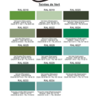 nuancier PREDA 9 - PredaColor Predacolor green color palette showing multiple swatches with RAL codes and names (greens range).